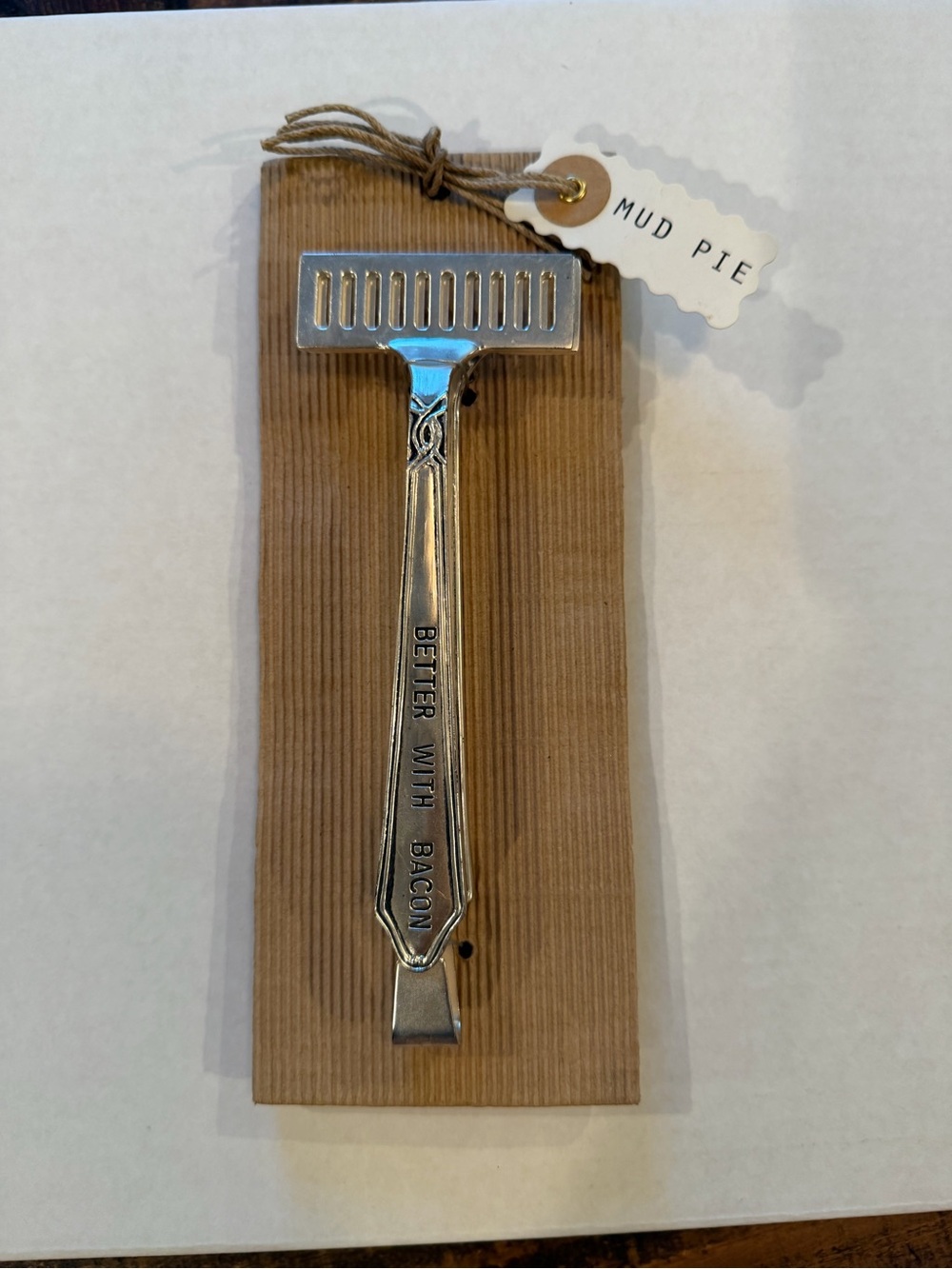 Mud Pie Silver  'Better With Bacon' Bacon Rake